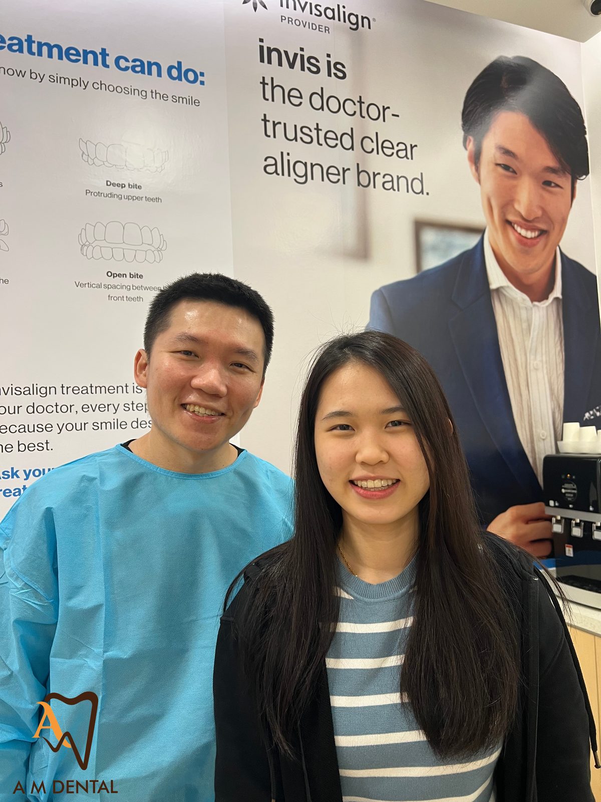 A patient after her clear aligner consultation at A M Dental