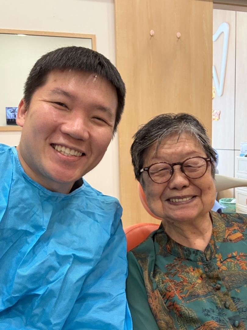 A senior patient in the treatment room at A M Dental
